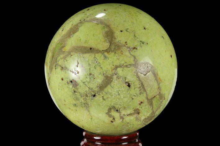 Polished Green Opal Sphere - Madagascar #95885